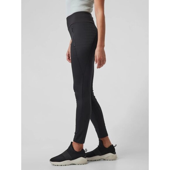 Athleta Peak Hybrid Fleece Tights Black Leggings XS - Picture 2 of 12